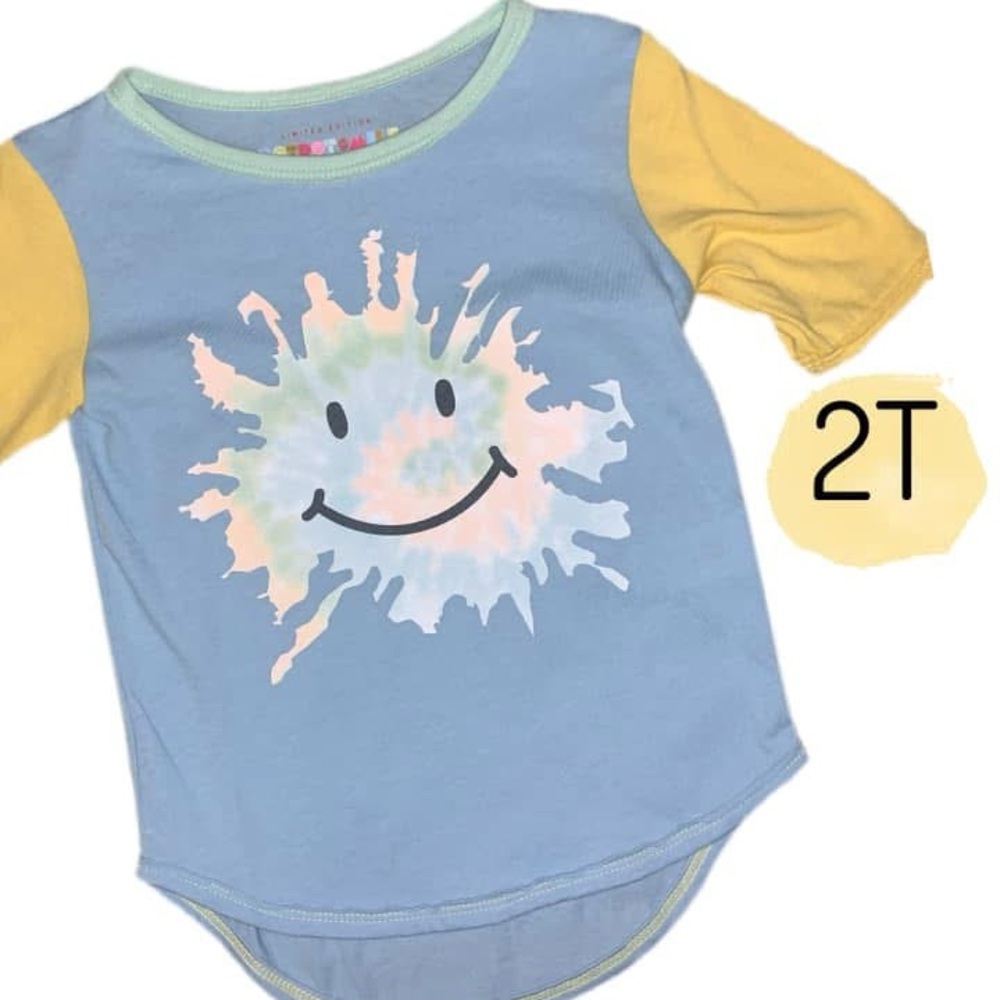 DotDotSmile Smiley Face Kids Shirt - Blue and Yellow